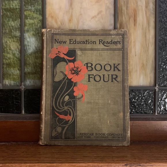 1901 Vintage Hardcover Schoolbook Green and Red - Picture 2 of 16